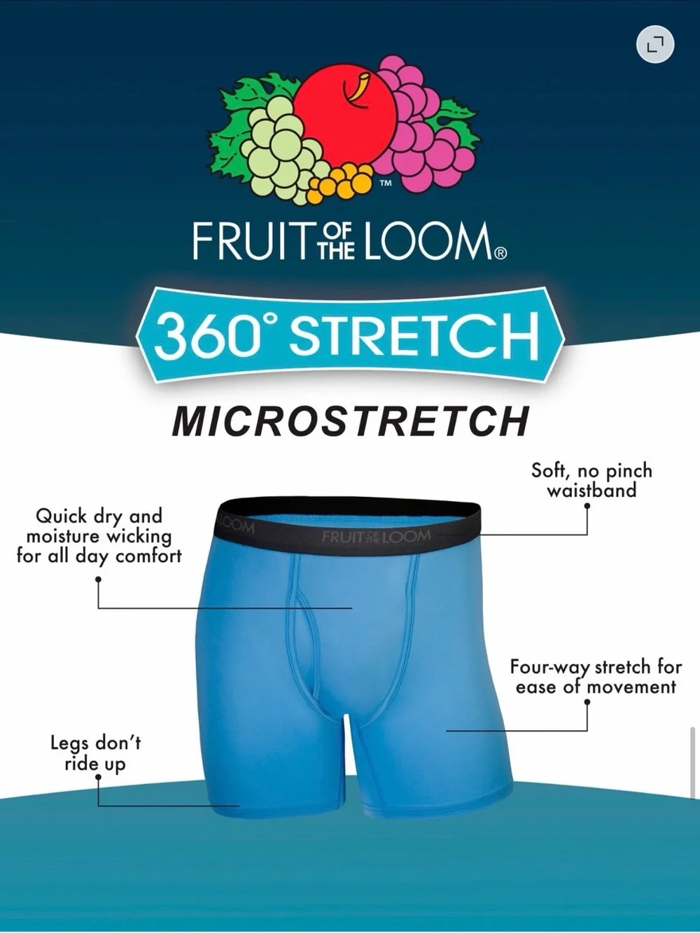 💜 Fruit of the Loom Men's Micro-Stretch Boxer Briefs, 6-Pack Size:small(28-30)
